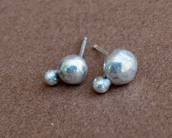 Recycled Sterling Ball Earrings