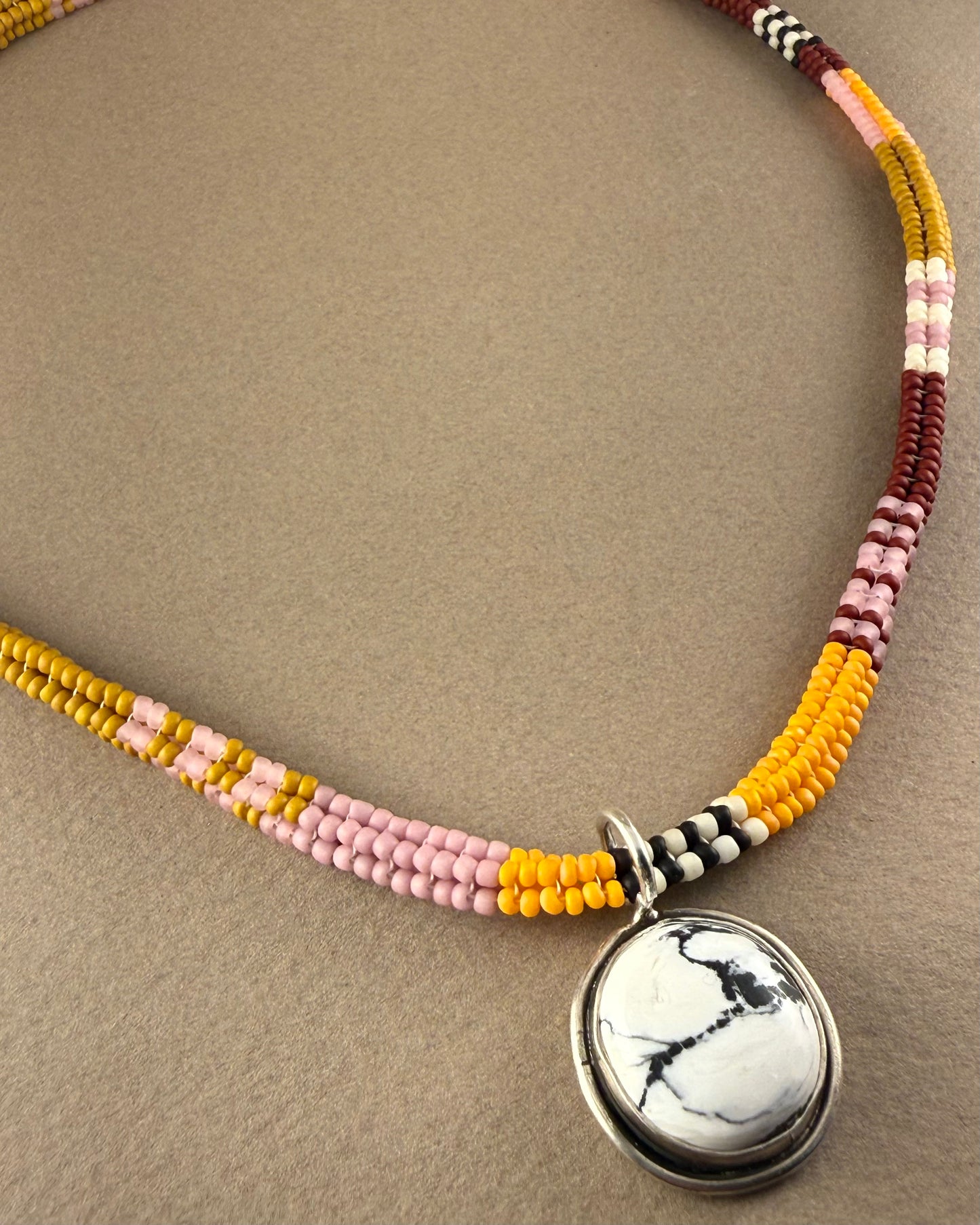 White Buffalo Herringbone Necklace