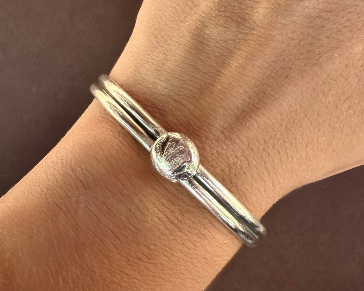 Recycled Sterling Ball Cuff