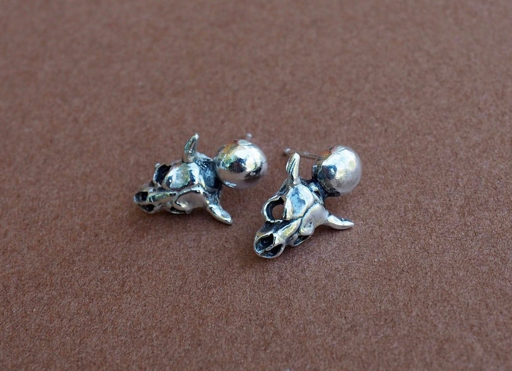 Recycled Bull Earrings