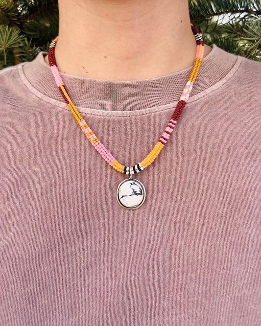 White Buffalo Herringbone Necklace