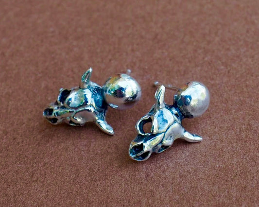 Recycled Bull Earrings