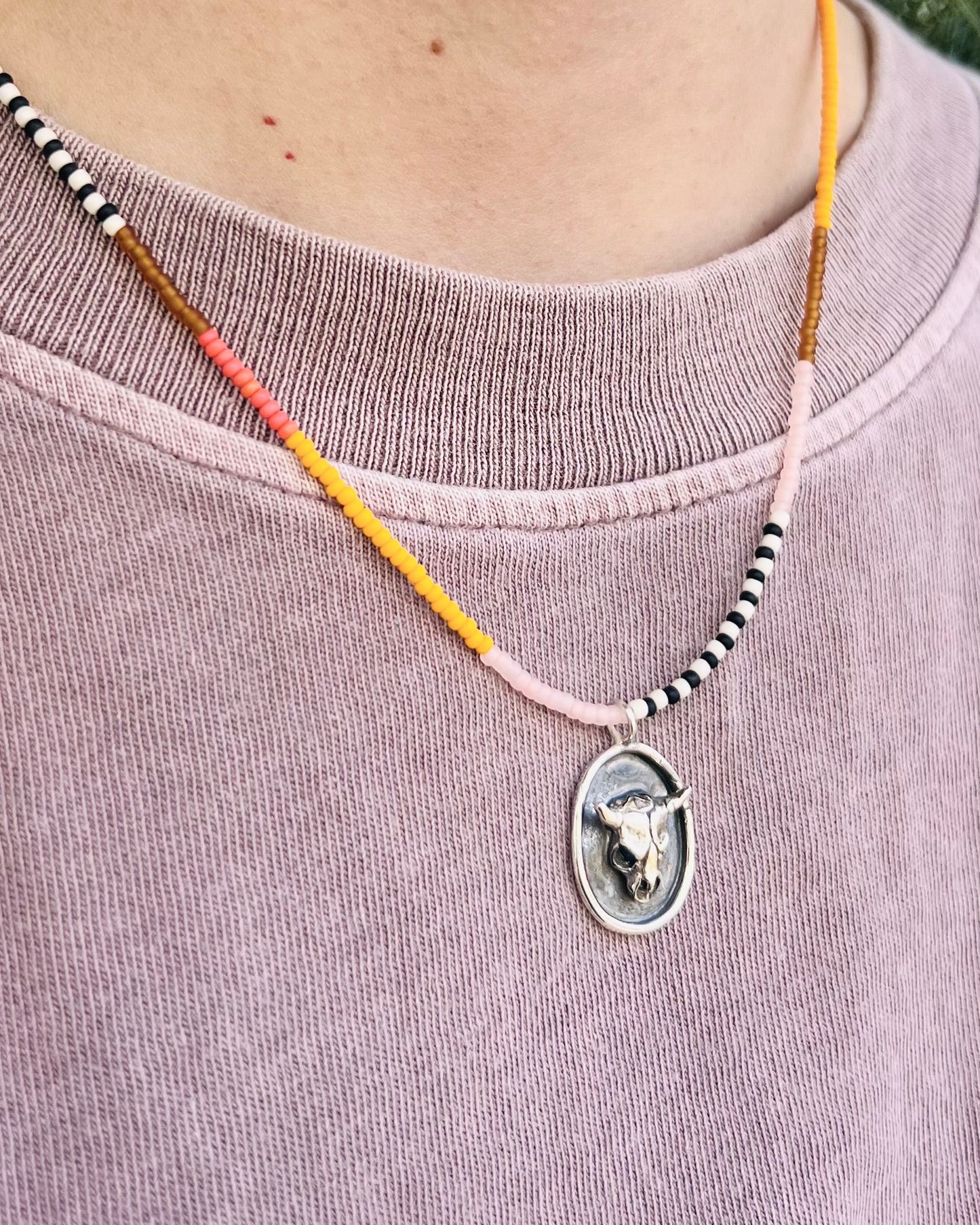 Bull Necklace Apricot/Orange
