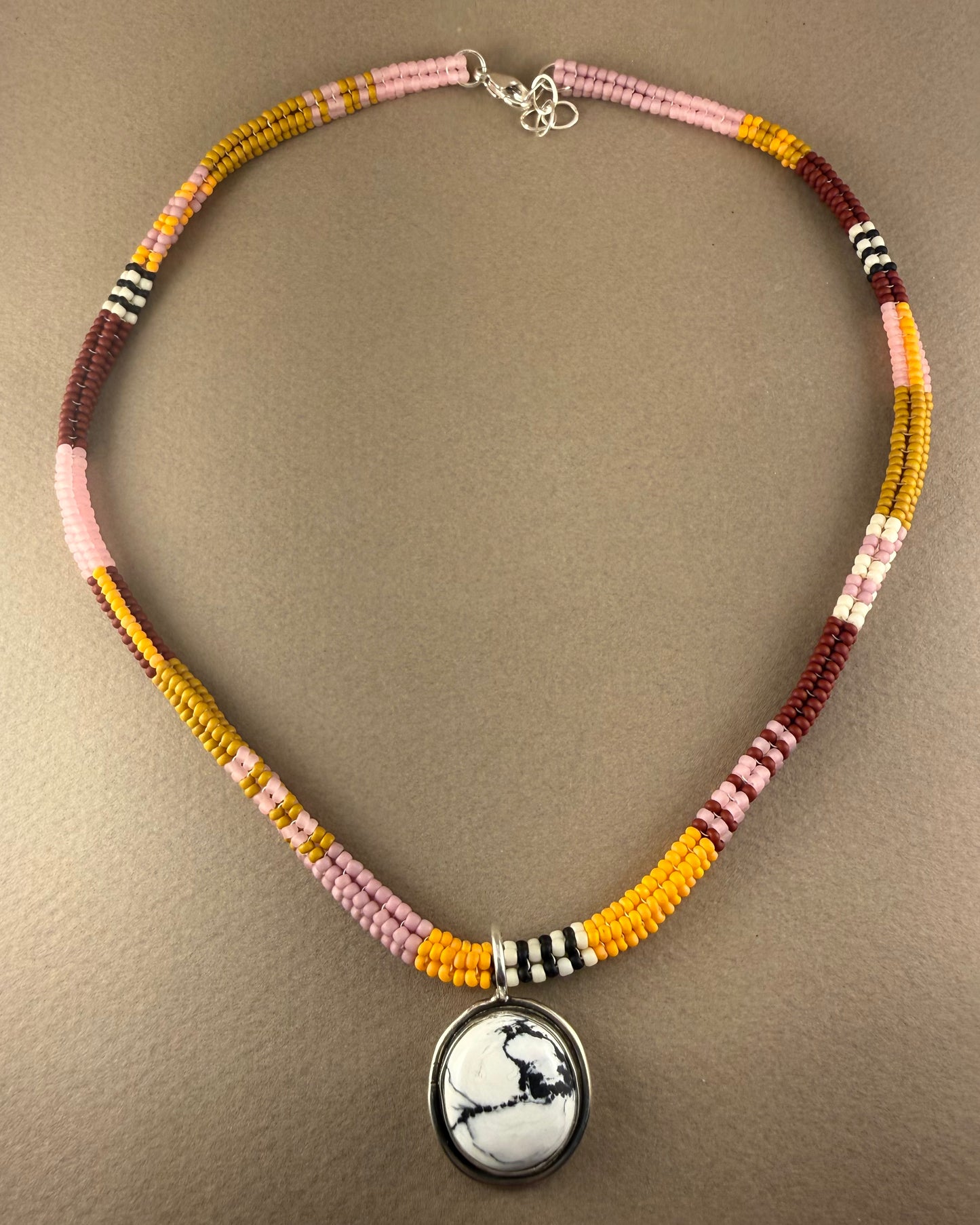 White Buffalo Herringbone Necklace