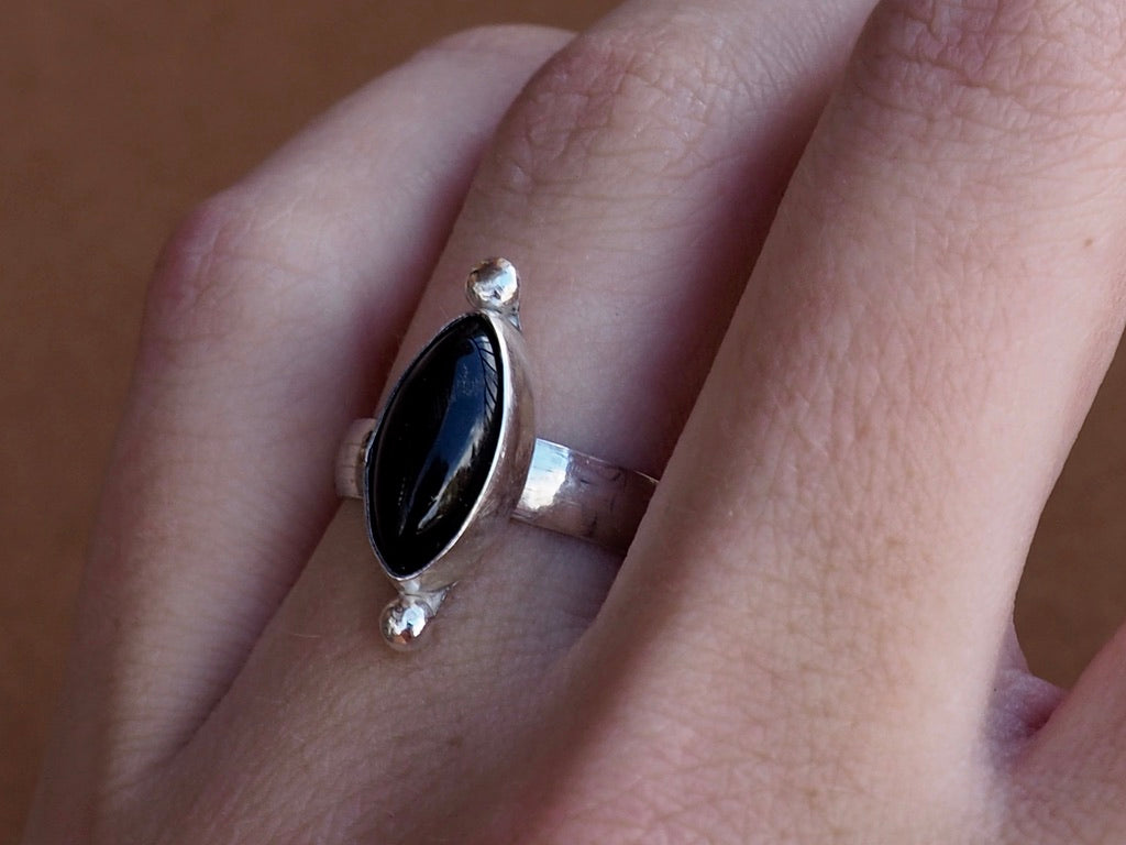 Onyx Ball Ring