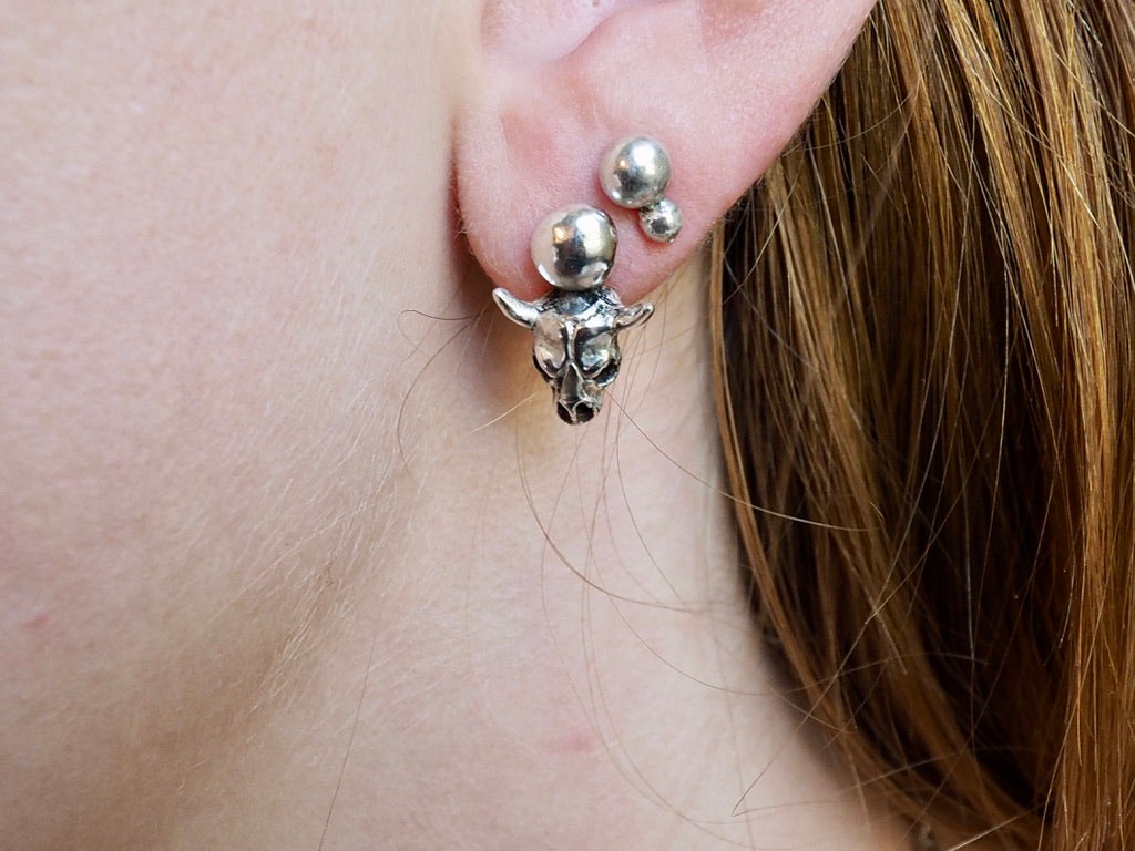 Recycled Bull Earrings