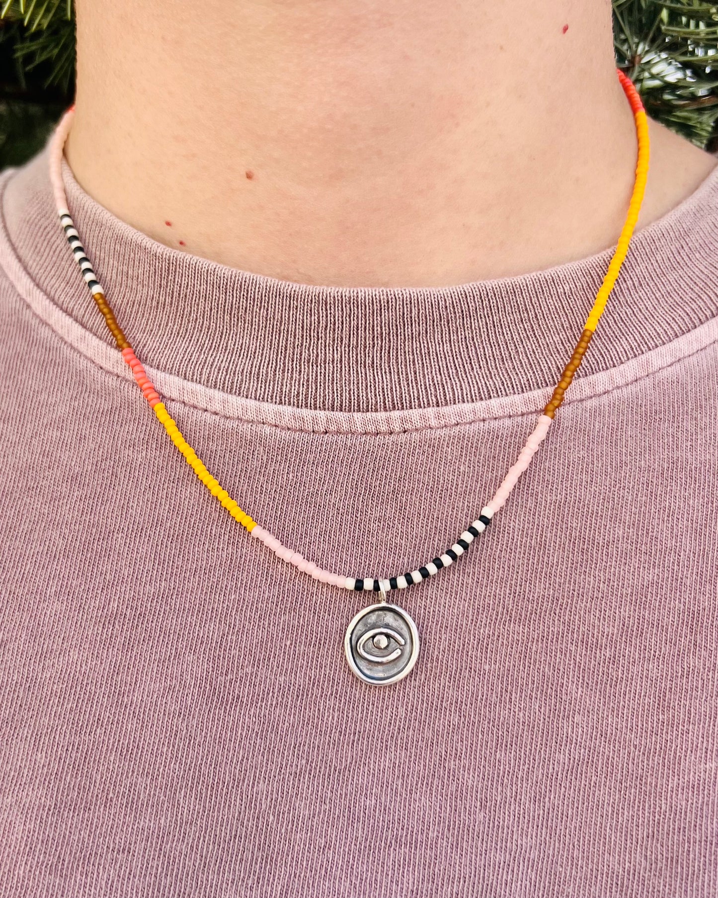 Eye Necklace Apricot/Orange