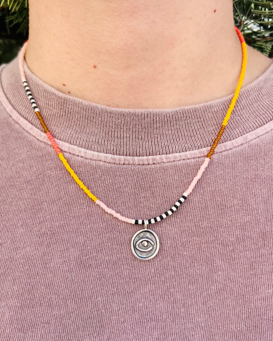 Eye Necklace Apricot/Orange