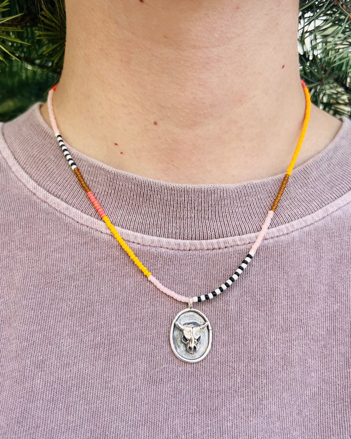Bull Necklace Apricot/Orange