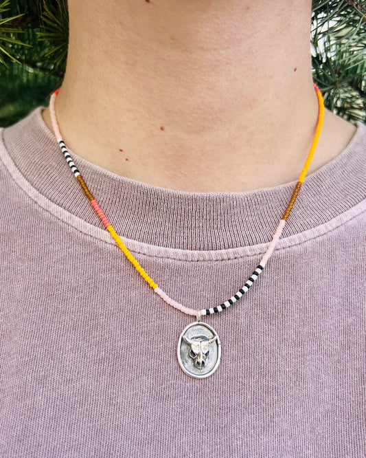 Bull Necklace Apricot/Orange